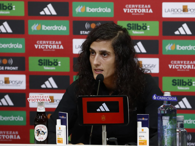 Montse Tomé durante la rueda de prensa de la selección española femenina de fútbol.