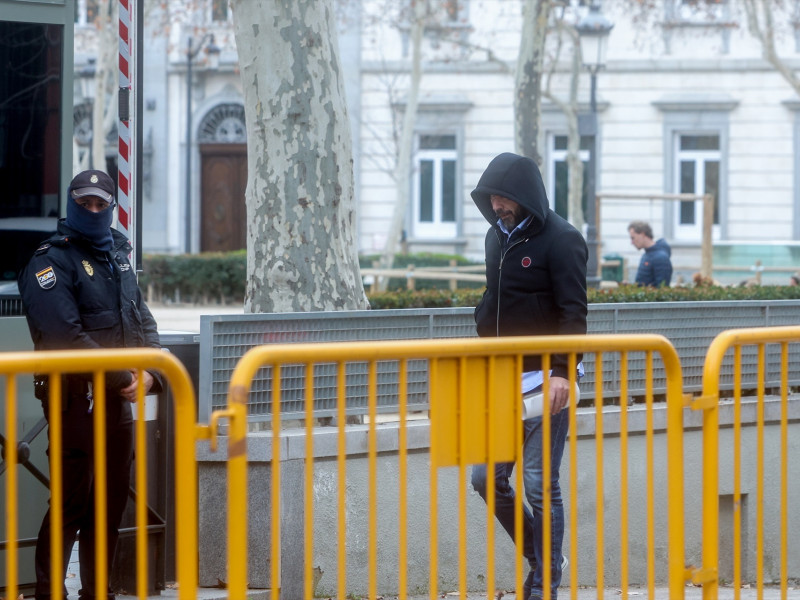 El presidente del Zamora CF, Víctor de Aldama, a su salida de la Audiencia Nacional, a 22 de febrero de 2024, en Madrid