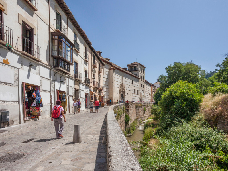 España, Andalucía, Provincia de Granada, Granada, Carrera del Darro, uno de los paseos más pintorescos de Granada