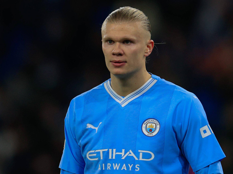 Erling Haaland, en un partido con el Manchester City 

(Photo by Conor Molloy/News Images) in Manchester, United Kingdom on 11/28/2023. (Photo by Conor Molloy/News Images/Sipa USA) *** Local Caption *** 49857116