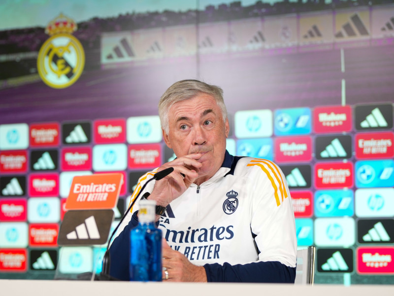 Carlo Ancelotti defendió a Mbappé en la rueda de prensa de este sábado.