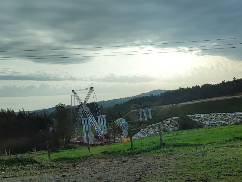 Obras en la autovía Lugo-Santiago