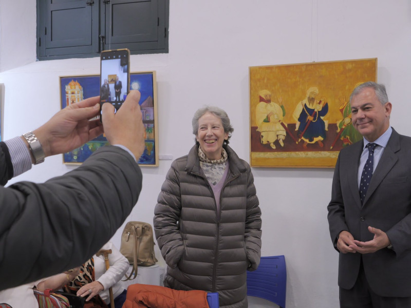 José Luis Sanz en la inauguración de la exposición 'Otoño'