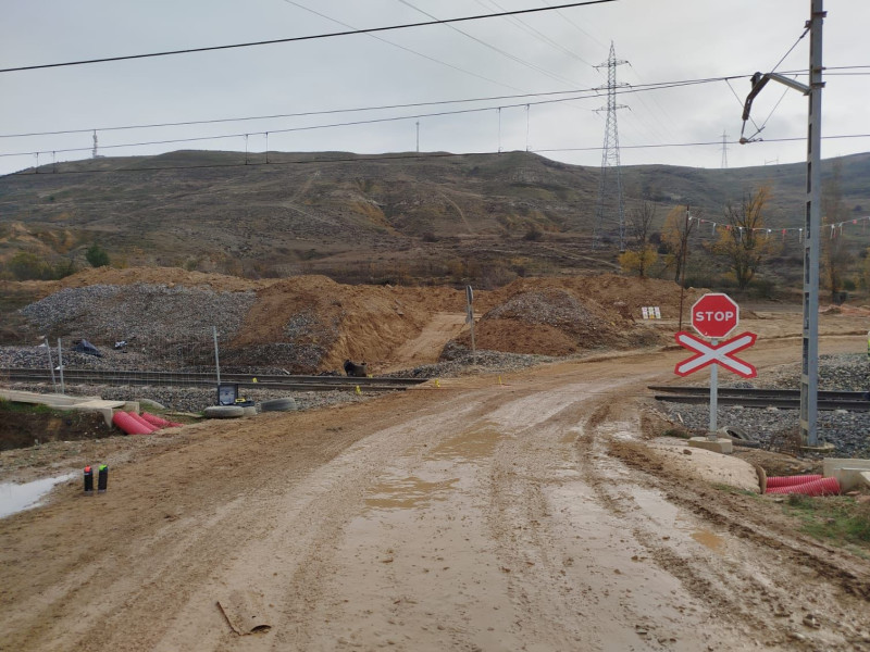 Paso a nivel en Husillos (Palencia)