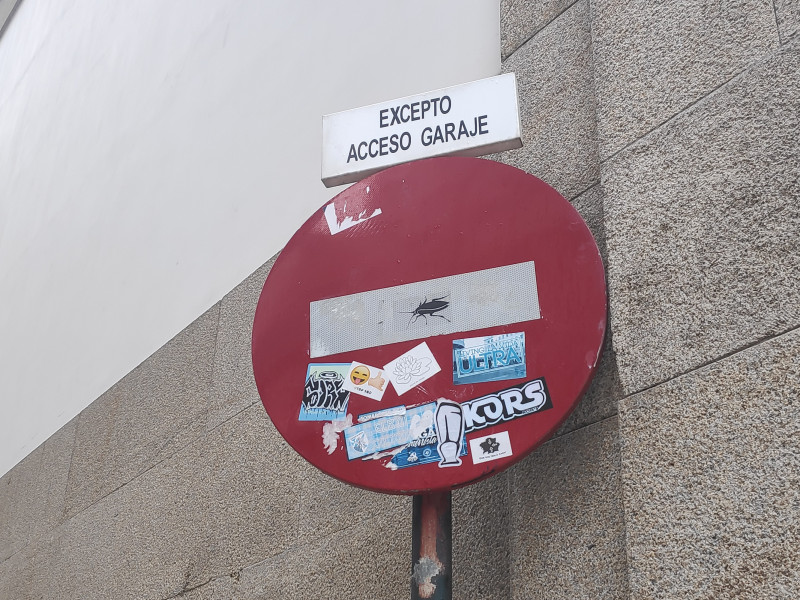 Señal de prohibido circulación en A Coruña