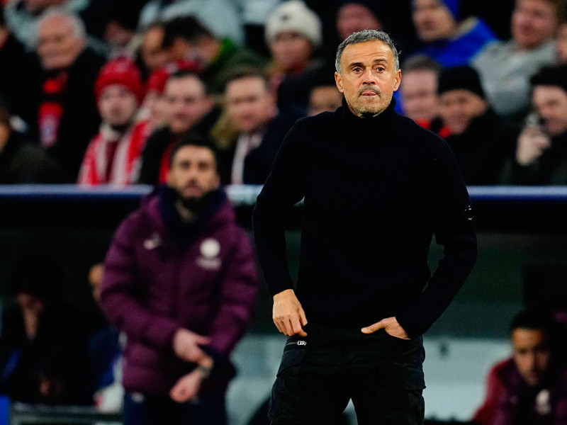 Luis Enrique, durante el partido entre el Bayern Munich y el PSG, de la quinta jornada de la Champions League