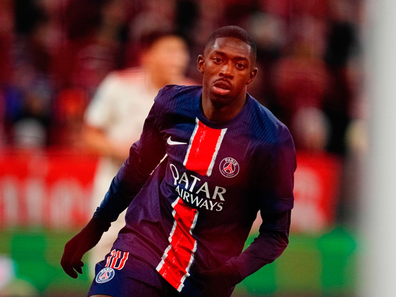 Ousmane Dembélé, durante el partido que el PSG jugó en el Allianz Arena frente al Bayern Munich en la Liga de Campeones