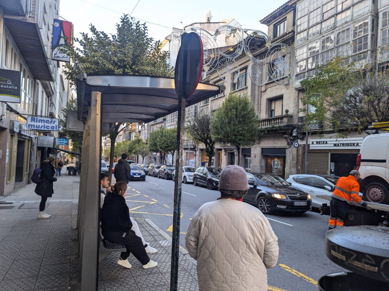 Parada de bus en Santiago