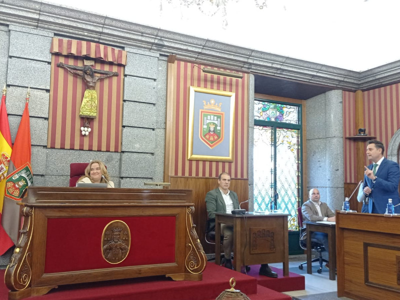 El portavoz del PSOE, Daniel de la Rosa, interviene en el Pleno.