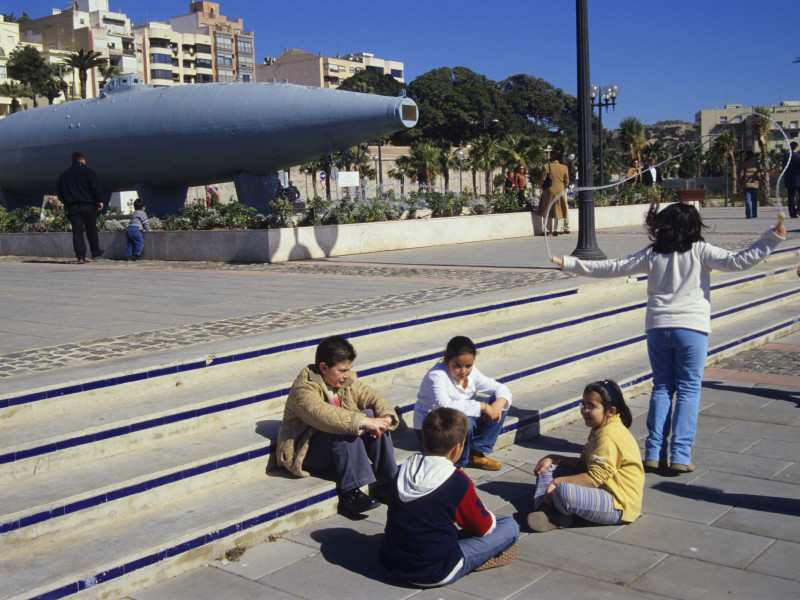 Submarino Isaac Peral en el Puerto de la ciudad de Cartagena, Región de Murcia, España