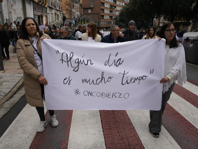 Manifestación de la plataforma Oncobierzo en Ponferrada (León)