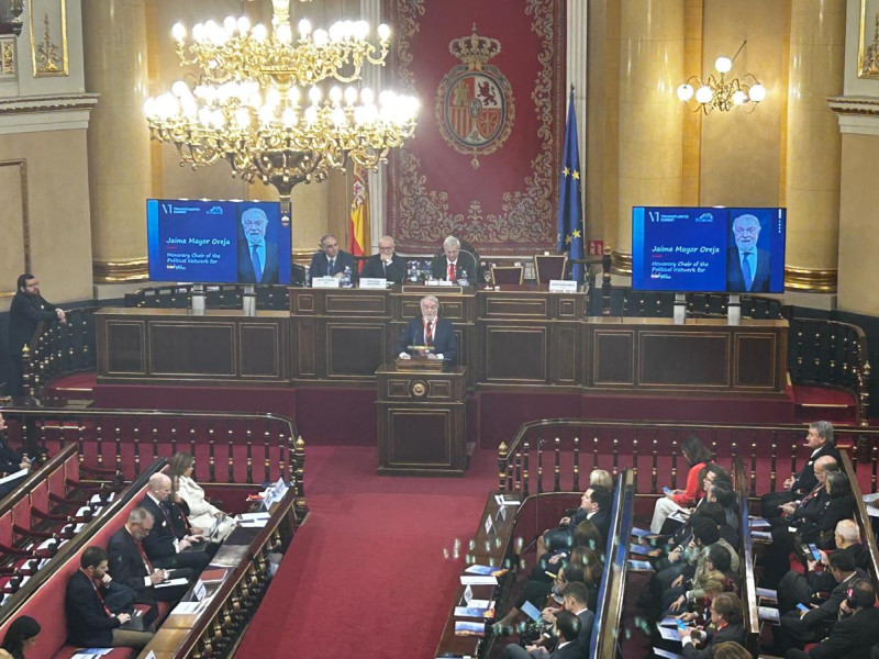 Jaime Mayor Oreja durante su intervención en la VI Cumbre Trasatlántica