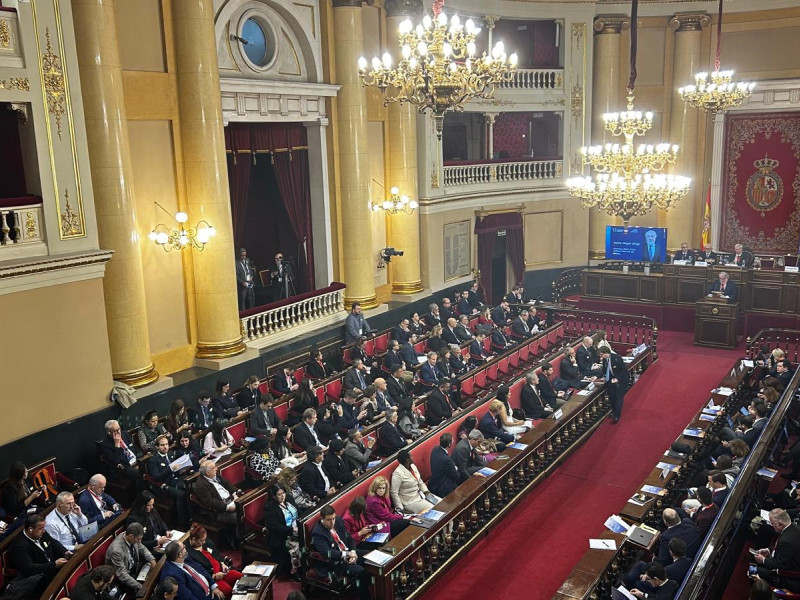 Jaime Mayor Oreja durante su intervención en la VI Cumbre Trasatlántica