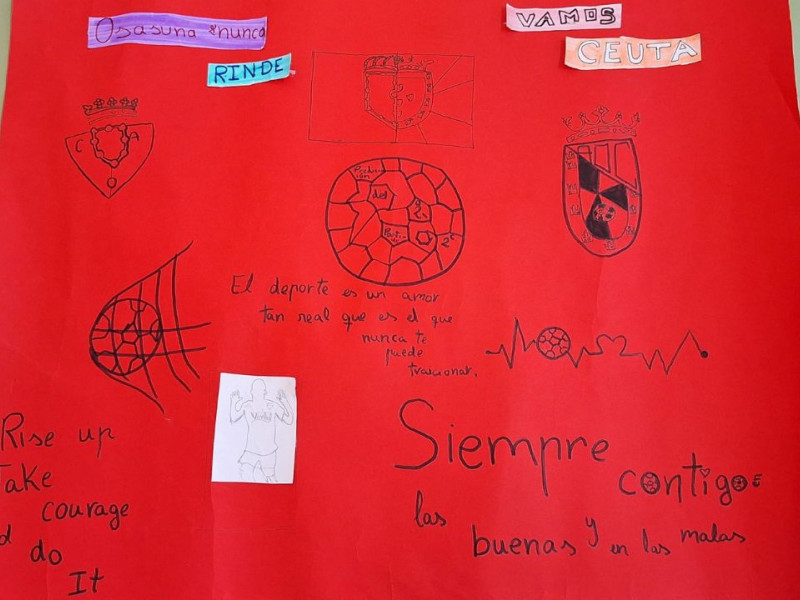 Un Ceuta - Osasuna muy especial para el alumnado del Colegio Príncipe Felipe y el Instituto Siete Colinas de Ceuta