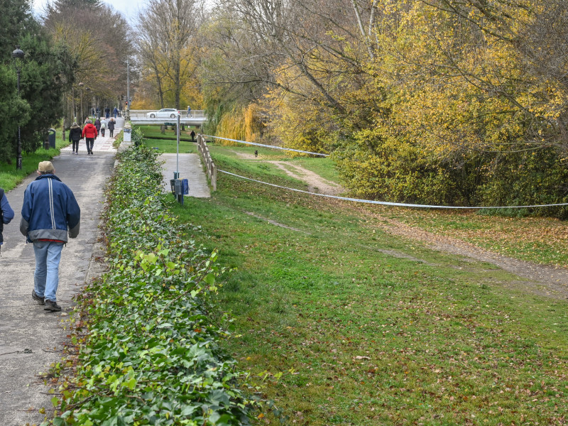 Lugar donde ayer apareció el cadáver de un bebé en el Rio Arlanzón en Burgos