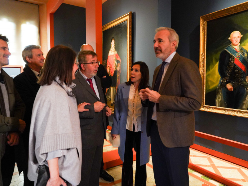 Visita del presidente Azcón a la exposición 'Goya, del Museo al Palacio'.