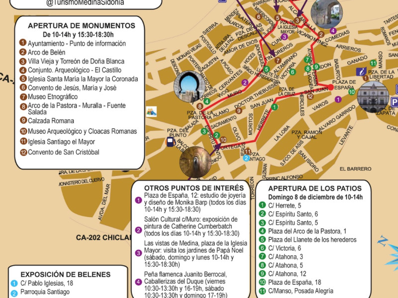 Mapa de monumentos Medina Sidonia