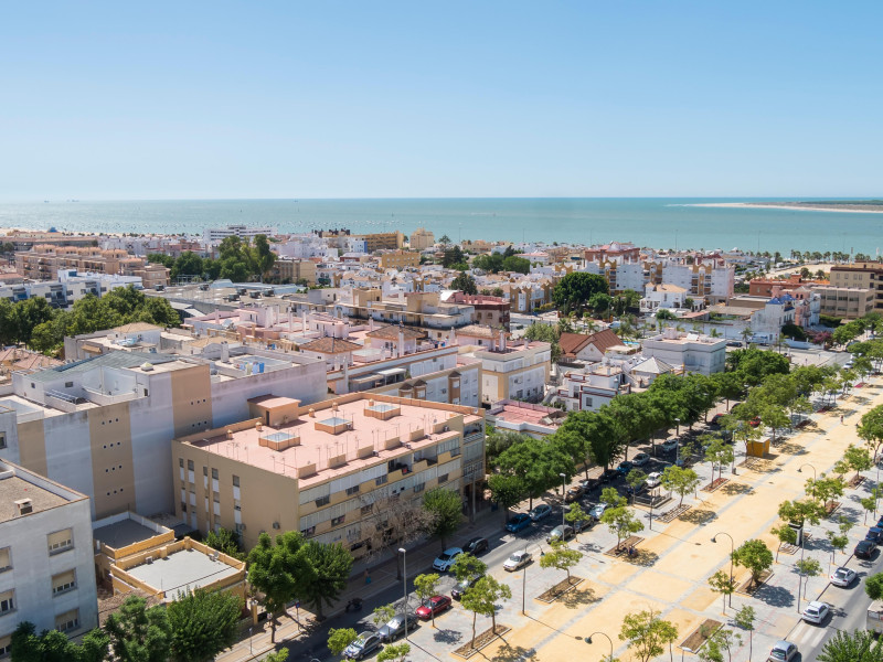 Vista aérea de Sanlúcar de Barrameda, Cádiz, España