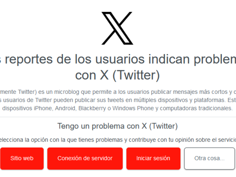 Los reportes de los usuarios indican problemas con X (Twitter) | (Downdetector)