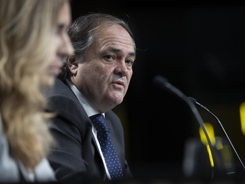 Jokin Aperribay durante una Asamblea de la Real Sociedad