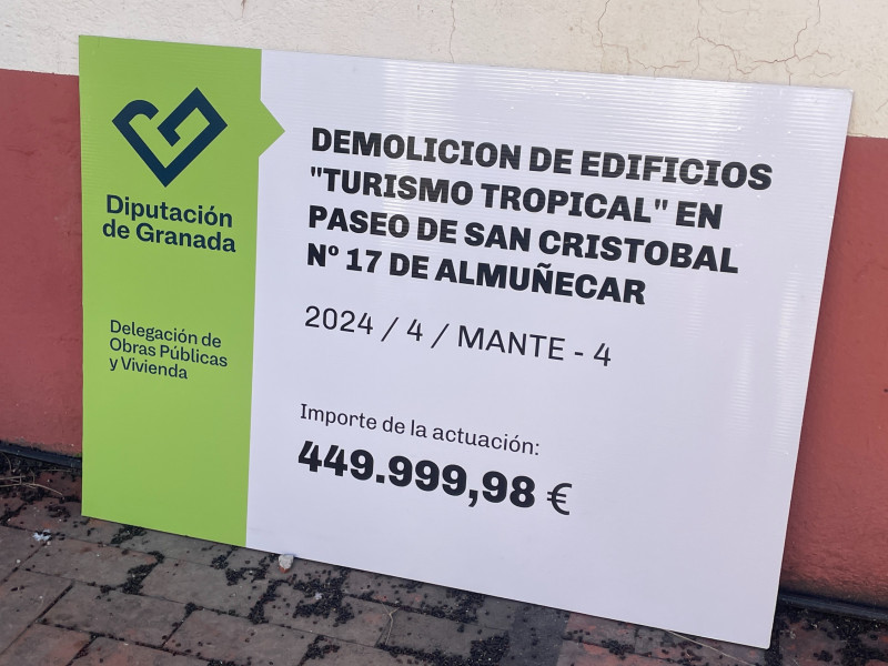 Anuncio de demolición de Diputación de Granada