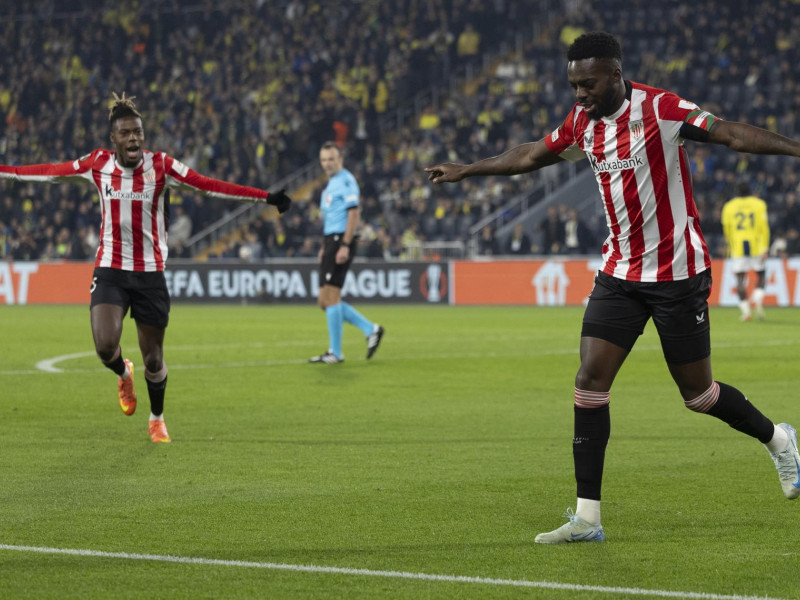 Iñaki Williams celebra el gol de Athletic contra el Fenerbache