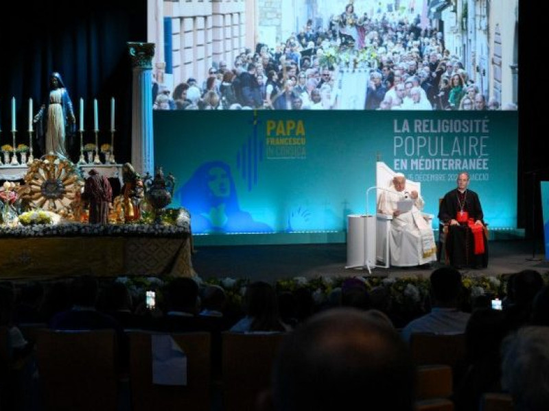 Un momento del discurso del Santo Padre