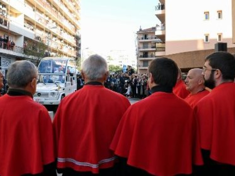 Llegada del Papa a “Palais des Congrès et d’Exposition” de Ajaccio