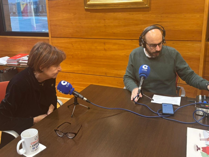 Momento de la entrevista a la alcaldesa de Gijón, Carmen Moriyón