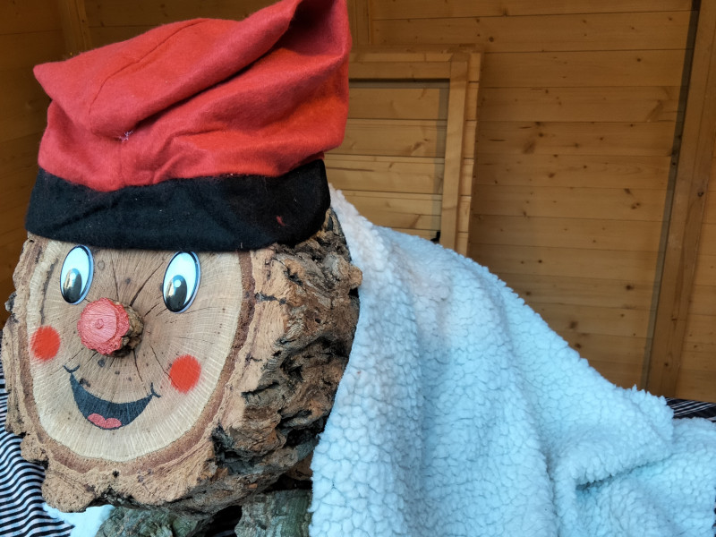 Tió de Nadal en la Fira de Santa Llúcia de Sabadell