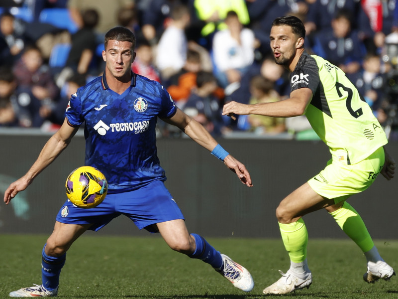 Bertug Yildirim, durante el partido de LaLiga entre el Getafe y el Mallorca.