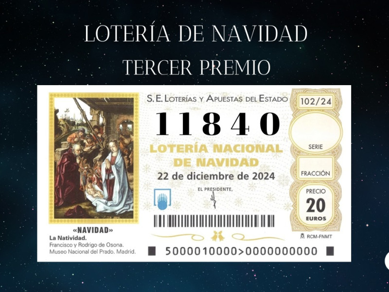 11840, tercer premio del Sorteo de la Lotería de Navidad