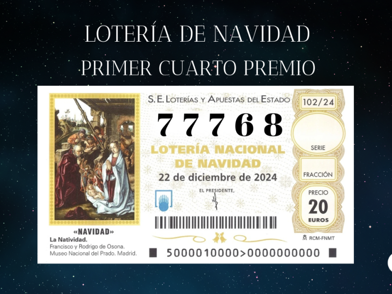 77768, primer cuarto premio del Sorteo de Navidad 2024