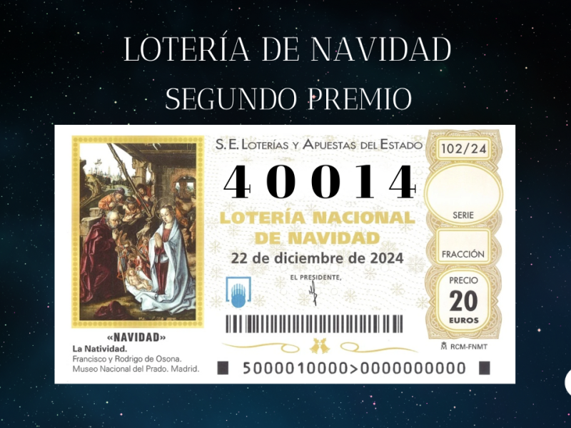 40014, segundo premio de la Lotería de Navidad