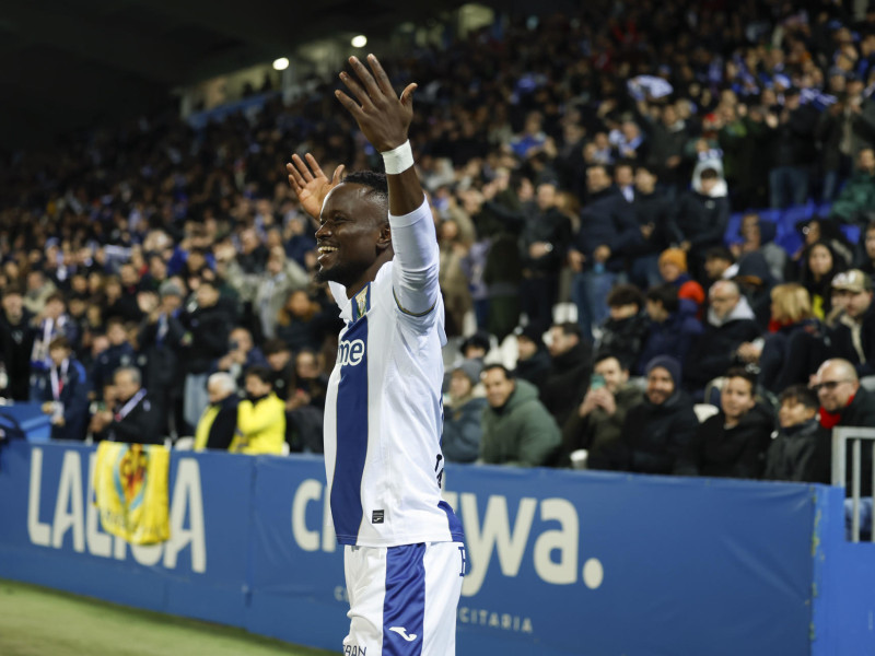 Cisse celebra el 1-0 del Leganés contra el Villarreal.