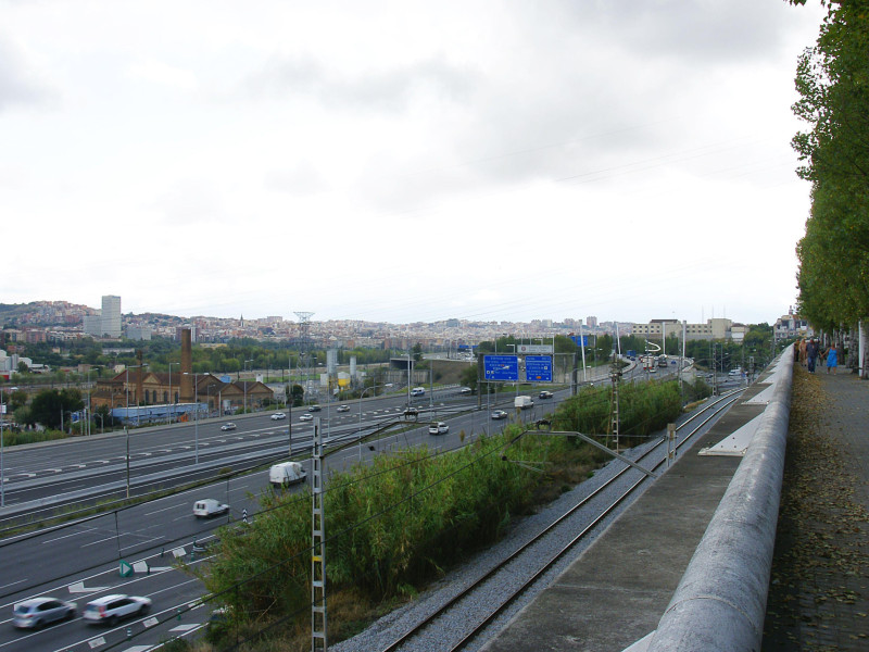 Vista panorámica de la Avenida de la Meridiana en Barcelona, ​​Cataluña, España