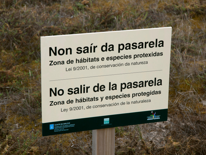 Un letrero en gallego