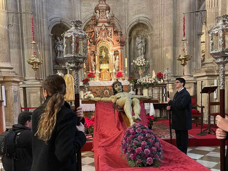 El Cristo de la Misericordia (Silencio) en el interior de la Parroquia del Sagrario