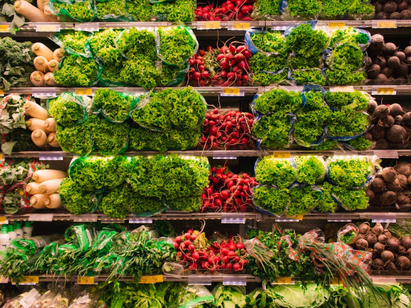 Alimentos en un supermercado