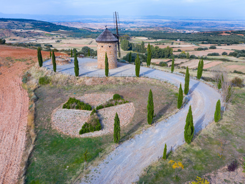 Vista aérea del Molino Harinero del Valle de Ocón en la comunidad autónoma de La Rioja