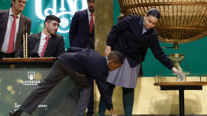 Los niños de San Ildefonso, durante el Sorteo de la Lotería del Niño (imagen de archivo)