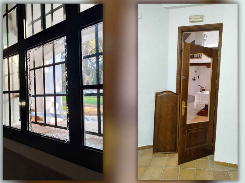 Desperfectos en el Santuario de la Virgen de los Remedios de Aljaraque