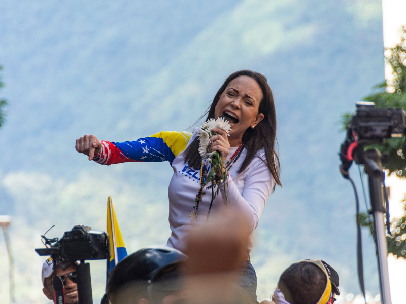 La líder opositora venezolana María Corina Machado