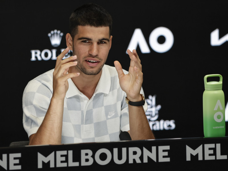 Carlos Alcaraz, durante la rueda de prensa de este sábado en Melbourne.