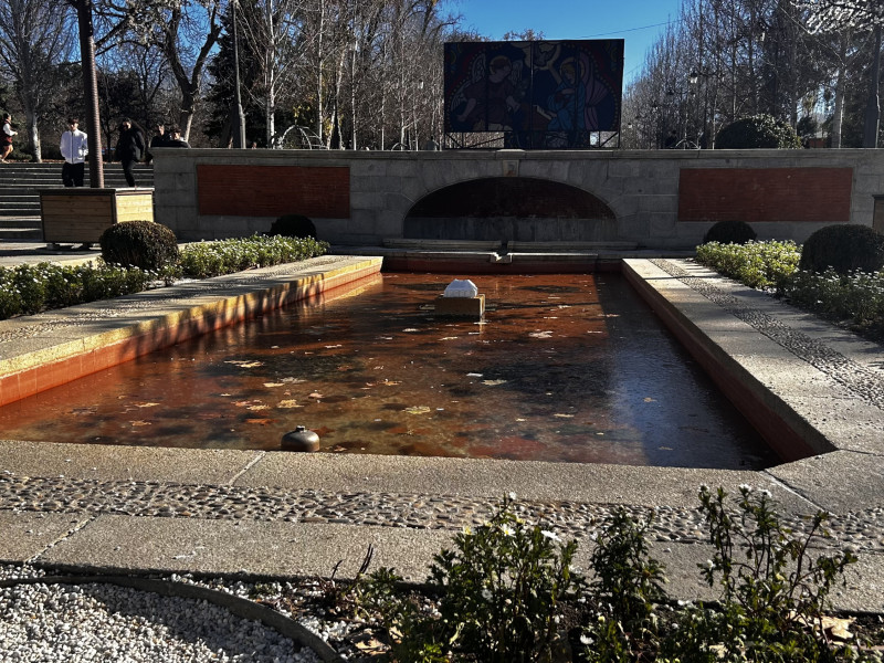 Fuente helada del parque del Retiro