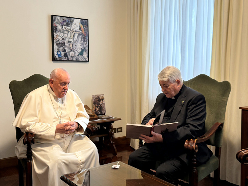 Luis Lezama en una audiencia privada con el Papa Francisco