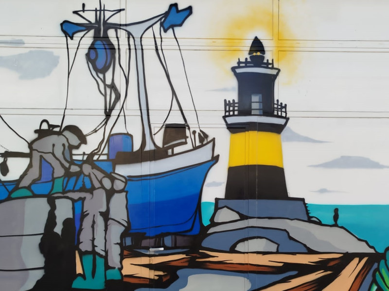 Detalle del Mural de la Cofradía de Pescadores de Burela