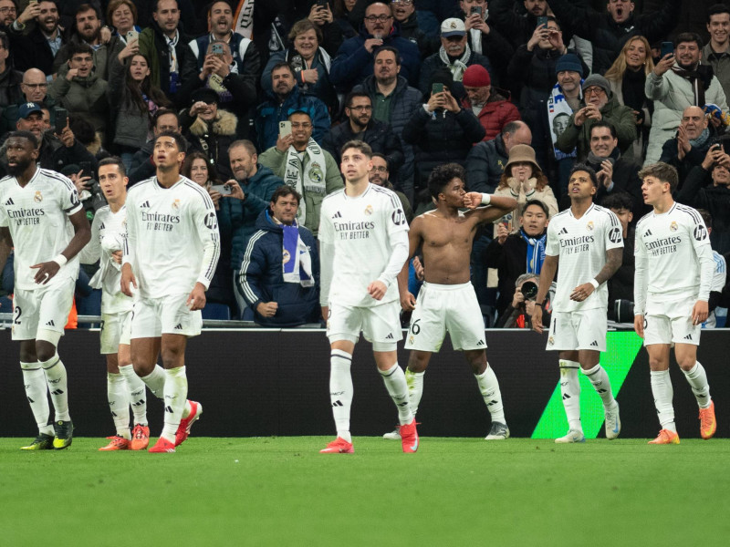 Endrick celebra el gol del Real Madrid al Celta