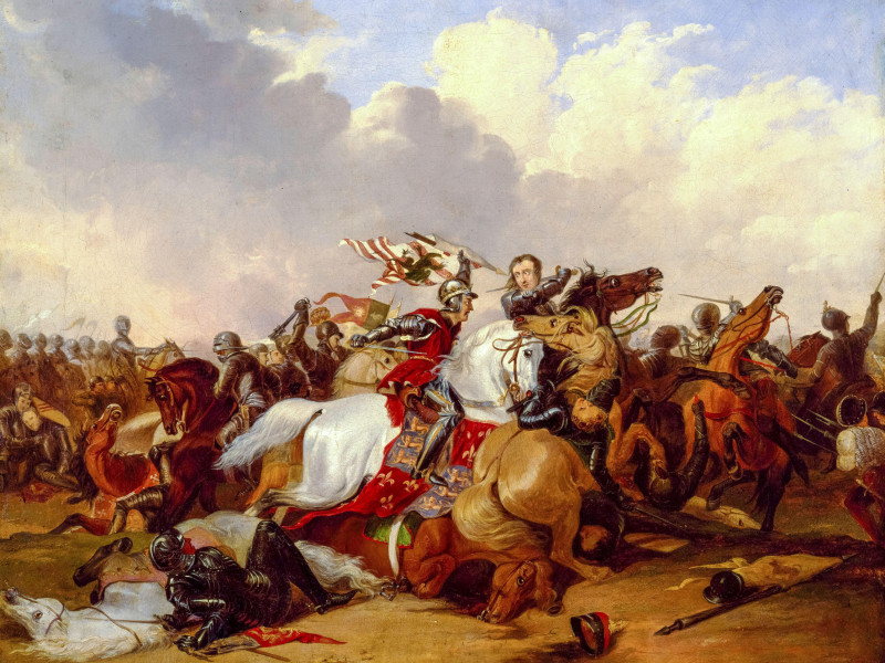 La batalla de Bosworth Field, 22 de agosto de 1485, pintura de Abraham Cooper, 1790