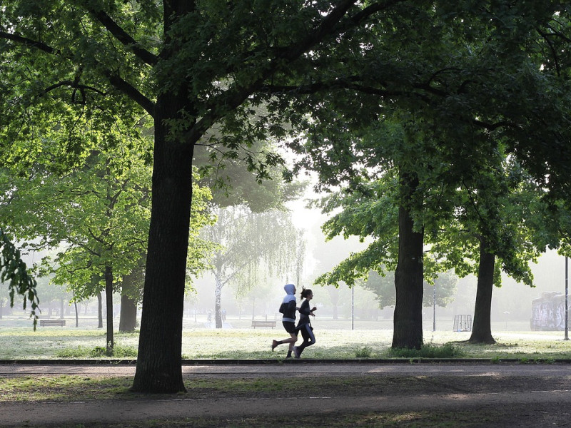 Una pareja haciendo deporte